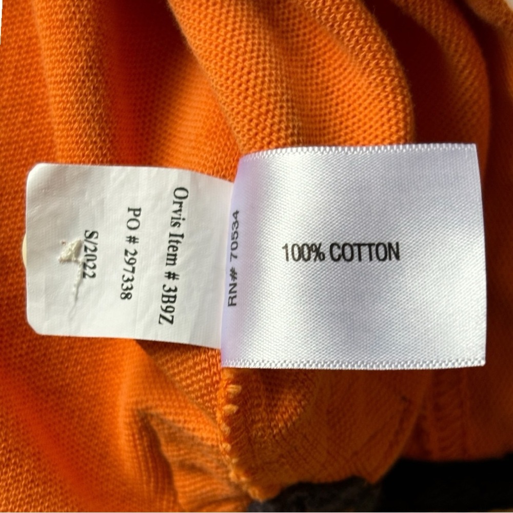 Orvis Fly Fishing Heavyweight Polo Men's Shirt Orange | Size Large - Picture 8 of 8